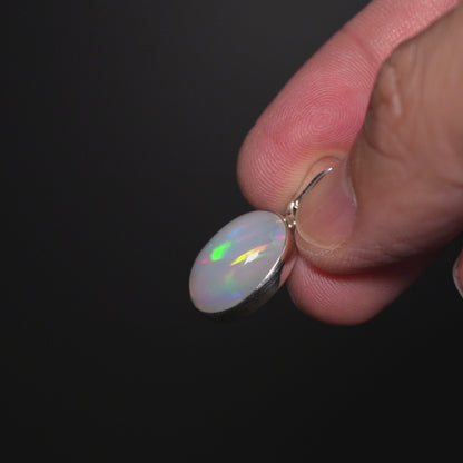 Premium Ethiopian Water Opal Pendant 1 1/8" (.925 Sterling Silver)