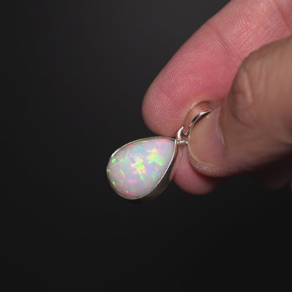 Premium Ethiopian Opal Pendant 1 1/8" (.925 Sterling Silver)