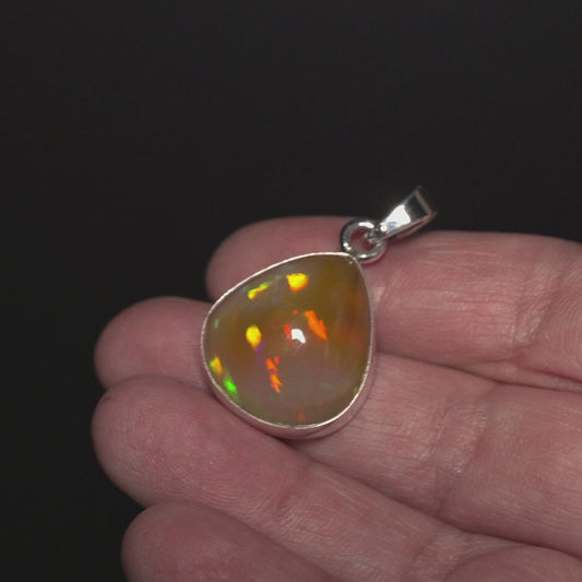 21.15ct Ethiopian Opal Pendant 1 1/2" (.925 Sterling Silver)