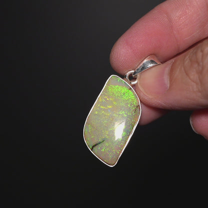 Premium Monarch Opal Pendant 1 5/8" (.925 Sterling Silver)