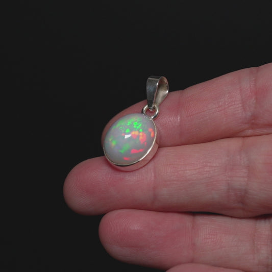 8ct Ethiopian Opal Pendant 1 1/8" (.925 Sterling Silver) PD52304