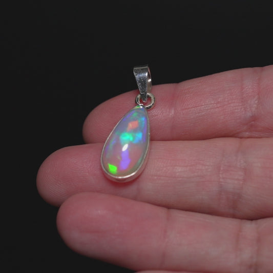8.4ct Ethiopian Opal Pendant 1 1/4" (.925 Sterling Silver) PD52307