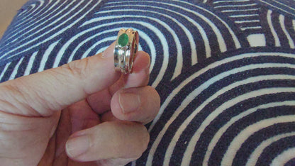 Premium Zambian Emerald Spinner Ring Size 7.25 (.925 Sterling Silver)