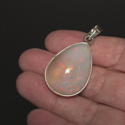 41.9ct Ethiopian Water Opal Pendant 1 3/4" (.925 Sterling Silver)