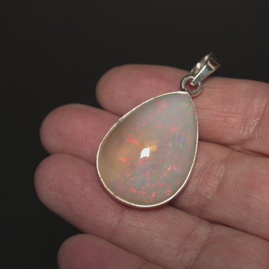 41.9ct Ethiopian Water Opal Pendant 1 3/4" (.925 Sterling Silver)
