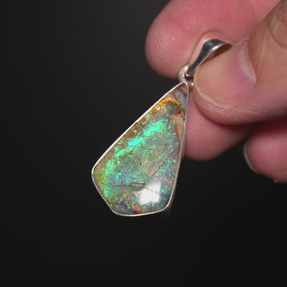 Premium Monarch Opal Pendant 1 5/8" (.925 Sterling Silver)