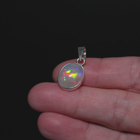 6.25ct Ethiopian Opal Pendant 1 1/8" (.925 Sterling Silver) PD52310