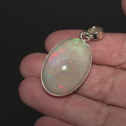 42.85ct Ethiopian Opal Pendant 1 3/4" (.925 Sterling Silver)