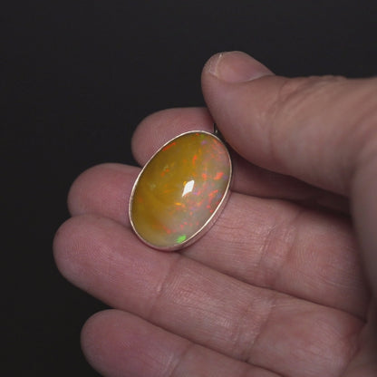 15.75ct Ethiopian Opal Pendant 1 1/2" (.925 Sterling Silver)