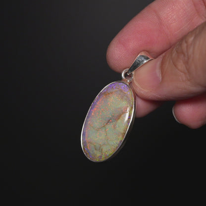 Premium Monarch Opal Pendant 1 3/4" (.925 Sterling Silver)