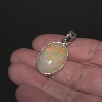 14.35ct Ethiopian Opal Pendant 1 1/2" (.925 Sterling Silver)