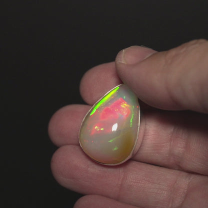 23.9ct Ethiopian Opal Pendant 1 1/2" (.925 Sterling Silver)