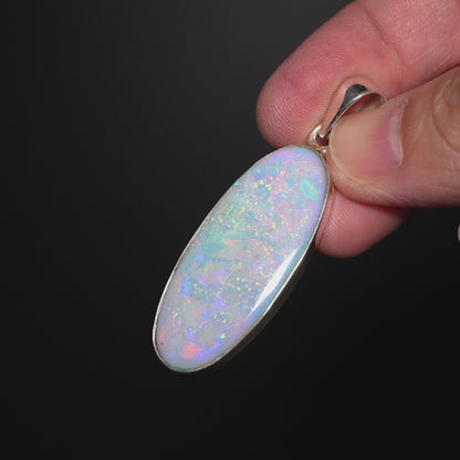 Premium Monarch Opal Pendant 2 1/8" (.925 Sterling Silver)