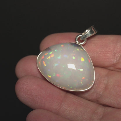38.3ct Ethiopian Opal Pendant 1 1/2" (.925 Sterling Silver)