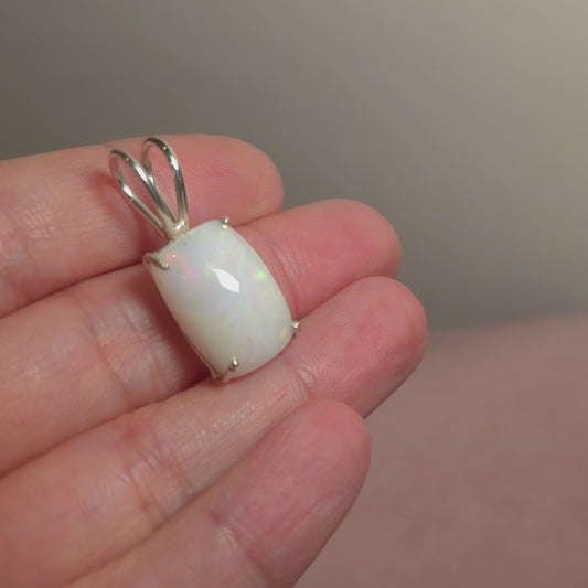 9.85ct Premium Ethiopian Opal Pendant 1" (.925 Sterling Silver)