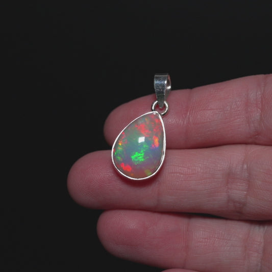 12ct Ethiopian Opal Pendant 1 1/8" (.925 Sterling Silver) PD52291