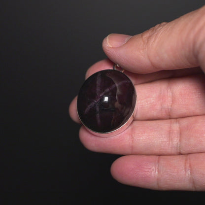 Premium Large Star Garnet Pendant 1 3/4" (.925 Sterling Silver)