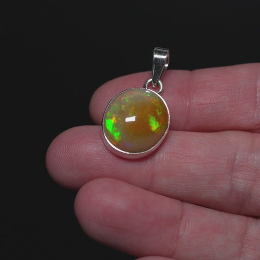 9ct Ethiopian Opal Pendant 1 1/8" (.925 Sterling Silver) PD52300