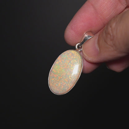 Premium Monarch Opal Pendant 1 5/8" (.925 Sterling Silver)