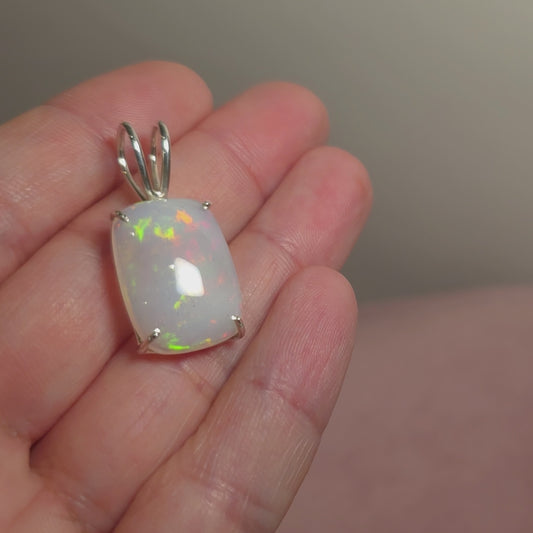 11.25ct Premium Ethiopian Opal Pendant 1" (.925 Sterling Silver)