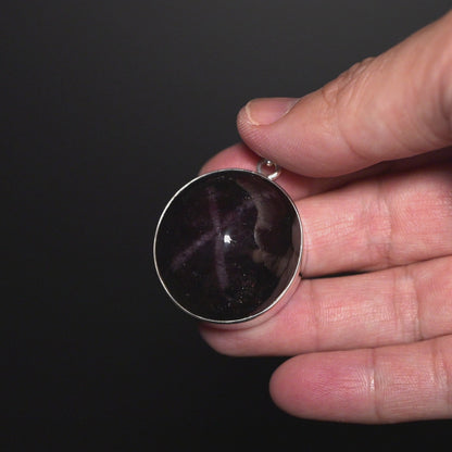 Premium Large Star Garnet Pendant 1 7/8" (.925 Sterling Silver)