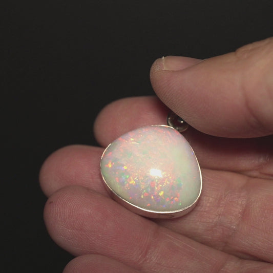 20.8ct Ethiopian Opal Pendant 1 1/4" (.925 Sterling Silver)