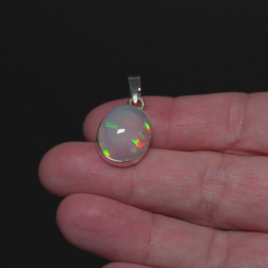 9ct Ethiopian Opal Pendant 1 1/8" (.925 Sterling Silver) PD52297