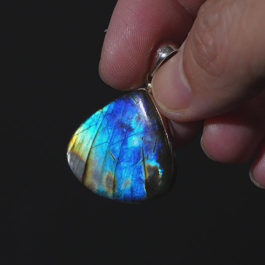 Spectrolite  Pendant 1 1/2" (.925 Sterling Silver)