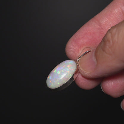 Premium Ethiopian Opal Pendant 1 1/4" (.925 Sterling Silver)