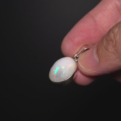 Premium Ethiopian Opal Pendant 1 1/8" (.925 Sterling Silver)