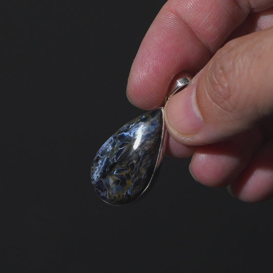 Pietersite Pendant 1 5/8" (.925 Sterling Silver)