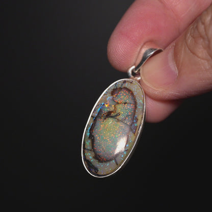 Premium Monarch Opal Pendant 1 3/4" (.925 Sterling Silver)