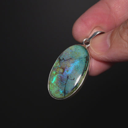 Premium Monarch Opal Pendant 1 3/4" (.925 Sterling Silver)