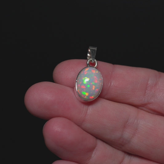 6.5ct Ethiopian Opal Pendant 1 1/8" (.925 Sterling Silver) PD52312