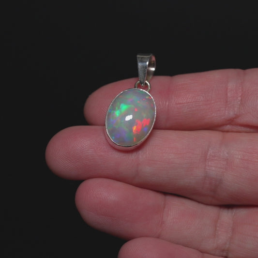 9ct Ethiopian Opal Pendant 1 1/8" (.925 Sterling Silver) PD52299