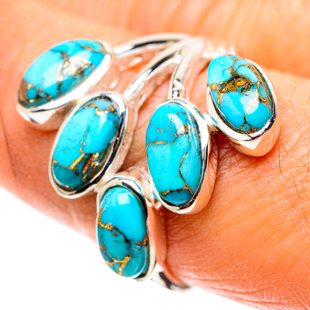 Blue Copper Composite Turquoise 925 Sterling Silver Ring Size 8.5 (925 Sterling Silver) RING137721