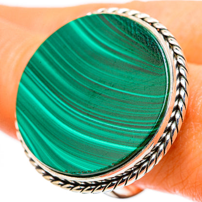 Huge Malachite Ring Size 10 (925 Sterling Silver) RING135732