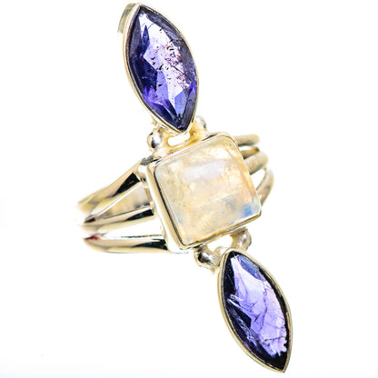 Rainbow Moonstone, Tanzanite Ring Size 7.5 (925 Sterling Silver) RING135514