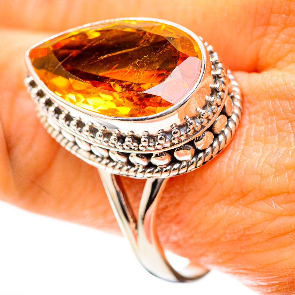 Faceted Citrine 925 Sterling Silver Ring Size 10.75 (925 Sterling Silver) RING137213
