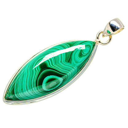 Malachite Pendant 2"  (925 Sterling Silver) PD36918