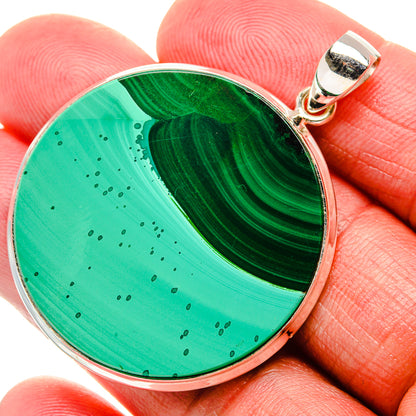 Malachite Pendant 2"  (925 Sterling Silver) PD37166