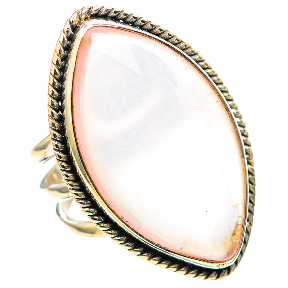 Large Rose Quartz 925 Sterling Silver Ring Size 7.5 (925 Sterling Silver) RING137552