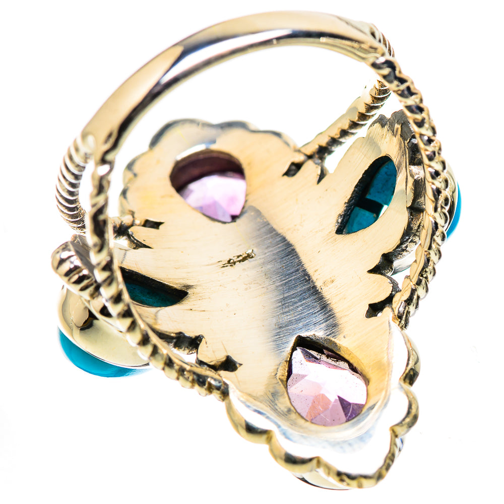 Ana Silver Co Large Faceted Amethyst, Sleeping Beauty Turquoise Ring Size 7.25 (925 Sterling Silver)