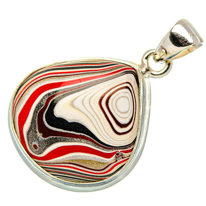 Fordite Pendant 1 3/8"  (925 Sterling Silver) PD37203