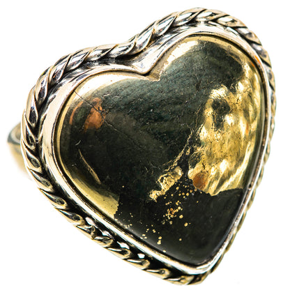 Large Pyrite In Black Onyx Ring Size 6 (925 Sterling Silver) RING135710