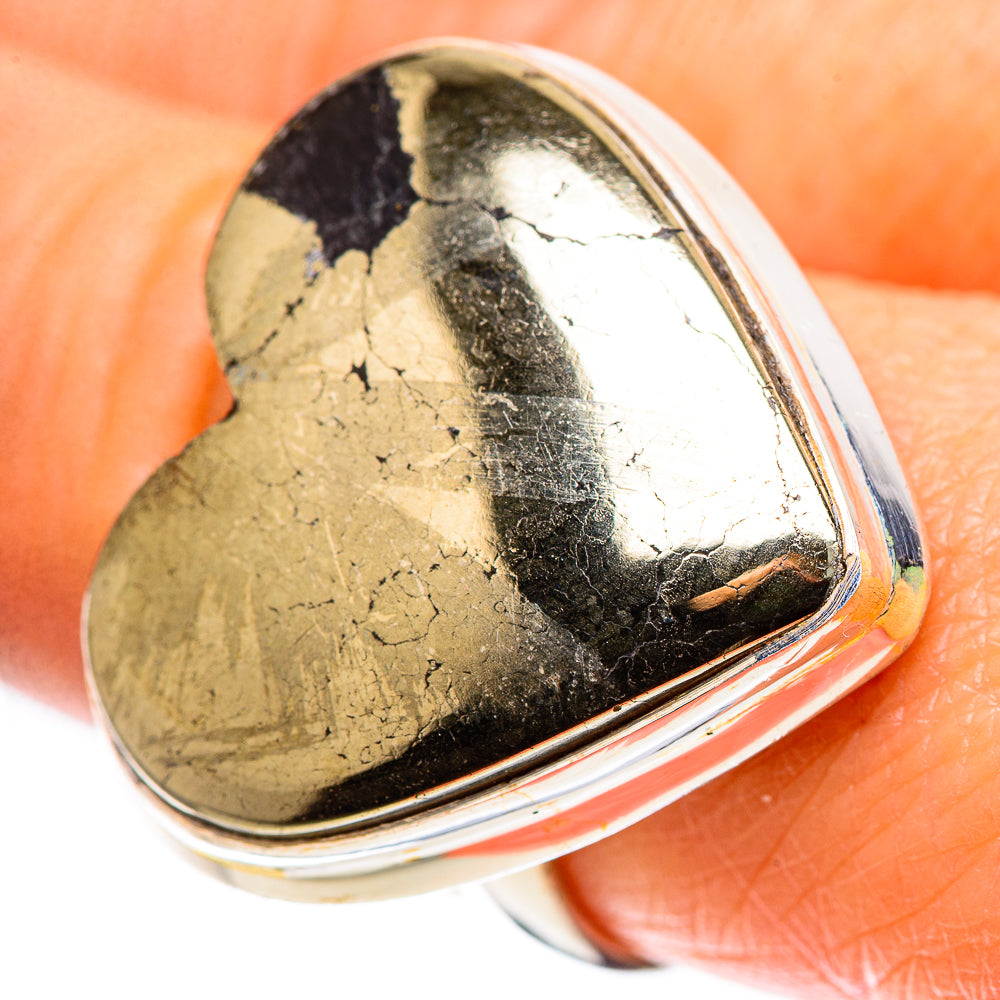 Large Pyrite In Black Onyx Ring Size 8 (925 Sterling Silver) RING136183