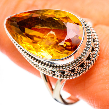 Large Citrine 925 Sterling Silver Ring Size 10.75 Ana Co R135356