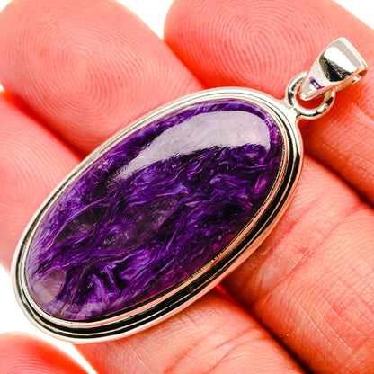 Charoite Pendant 1 7/8" (925 Sterling Silver) PD37512