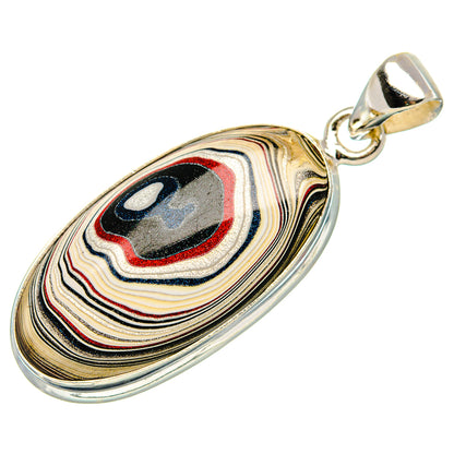 Fordite Pendant 1 3/4" (925 Sterling Silver) PD36977