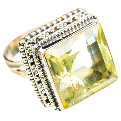 Faceted Lemon Quartz 925 Sterling Silver Ring Size 6 (925 Sterling Silver) RING137201
